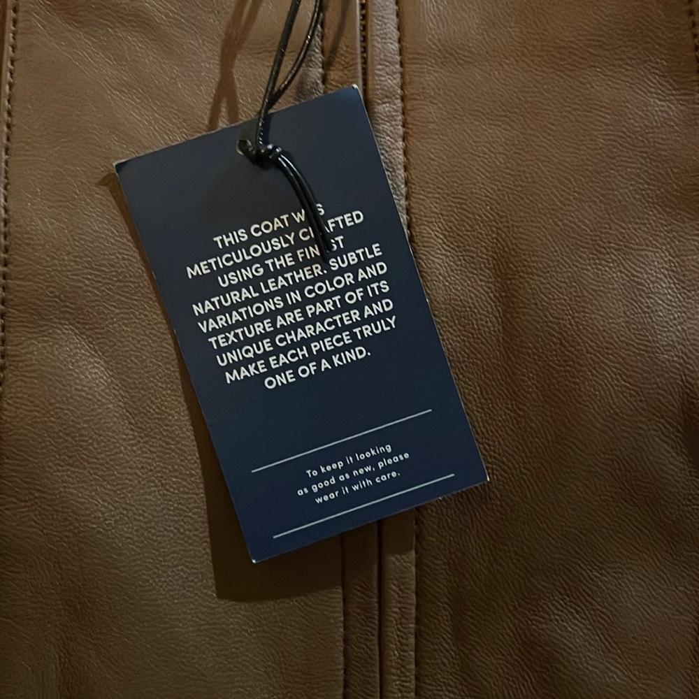 NWT Cole Haan Wing Collar Leather Jacket M - Picture 4 of 7